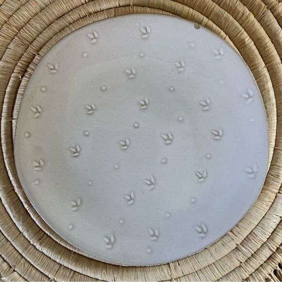 HEARTH & HAND With Magnolia 4pc Textured Appetizer Stoneware Plates Sour Cream - Picture 7 of 14